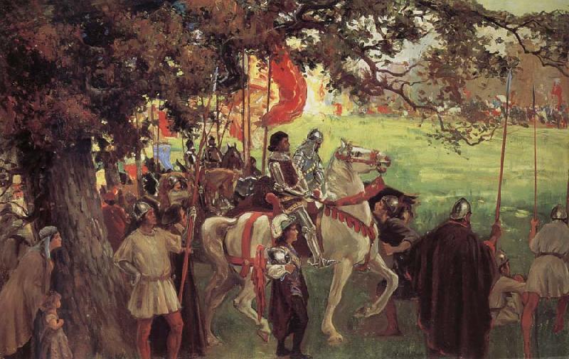 George Edmund Butler Knights Assembling, out of The White company of Arthur Conan Doyle France oil painting art